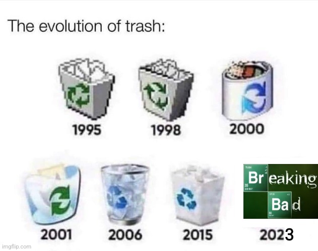 The evolution of trash | 3 | image tagged in the evolution of trash | made w/ Imgflip meme maker
