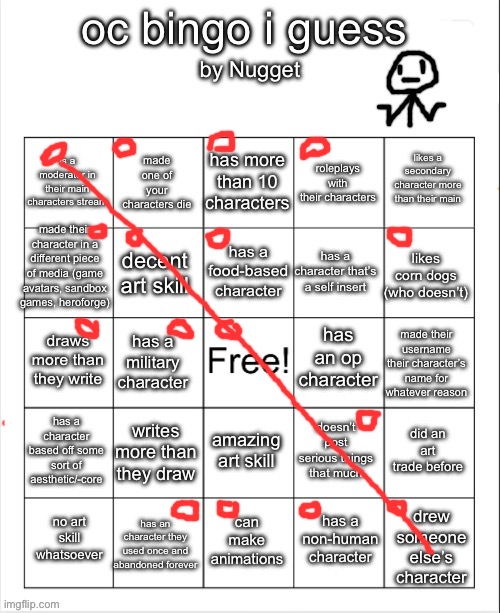 temp link in comments | image tagged in nugget s oc bingo i guess why am i doing this | made w/ Imgflip meme maker