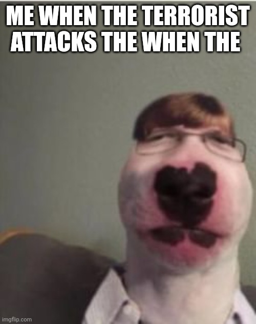 ME WHEN THE WHEN THE | ME WHEN THE TERRORIST ATTACKS THE WHEN THE | image tagged in me when the when the | made w/ Imgflip meme maker