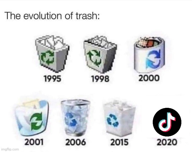 Yes | image tagged in the evolution of trash,tiktok,tiktok sucks,tiktok logo | made w/ Imgflip meme maker
