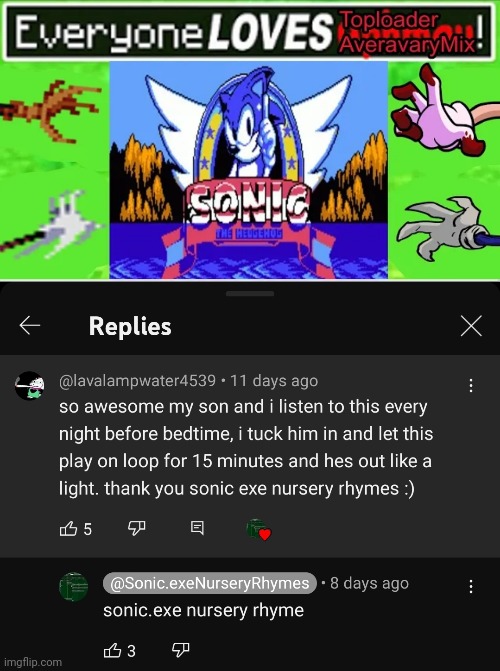 Banger | image tagged in sonic exe,nursery rhymes,cursedcomments | made w/ Imgflip meme maker