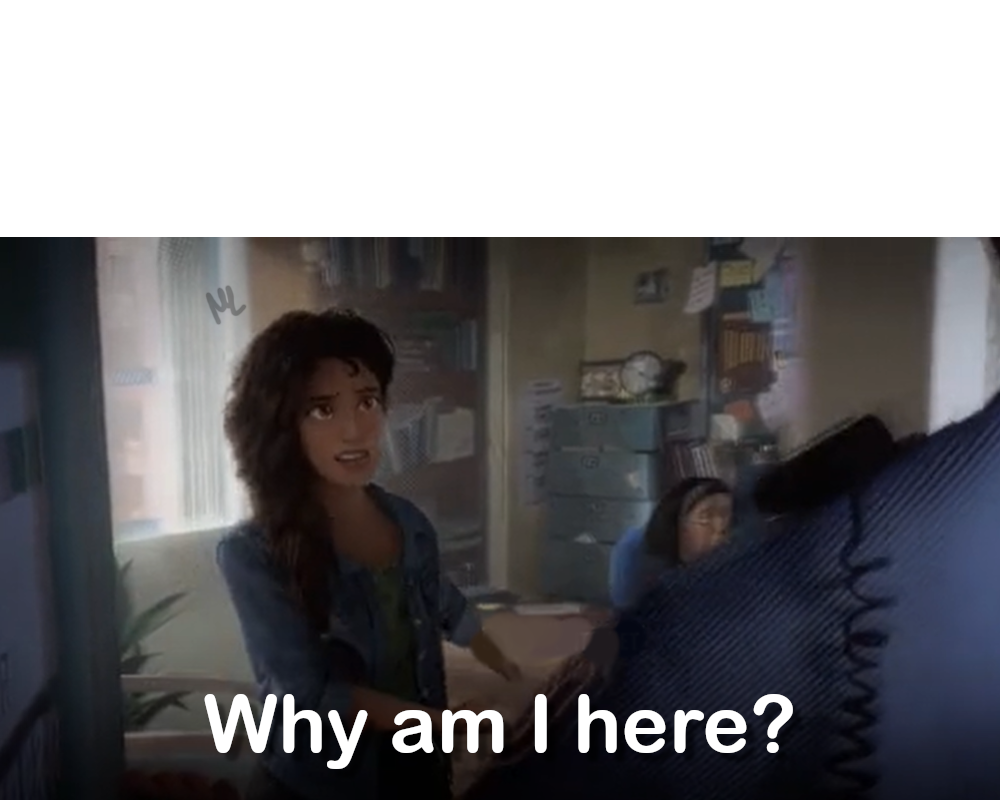 across spider-verse why am I here Blank Meme Template