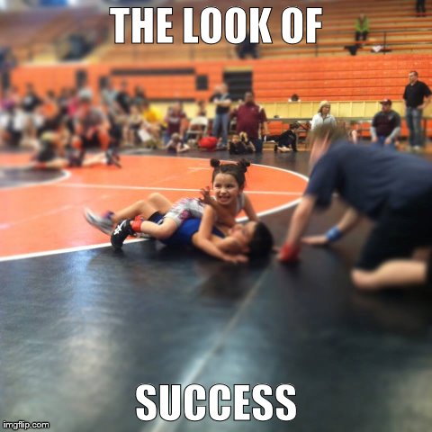 Wrestling girl meme | THE LOOK OF SUCCESS | image tagged in wrestling,success,cute,funny,badass | made w/ Imgflip meme maker