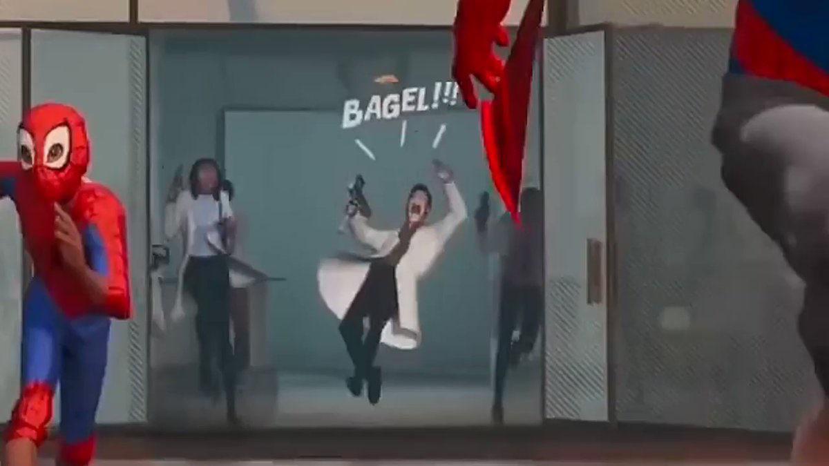 High Quality Spider Verse Bagel Guy Blank Meme Template