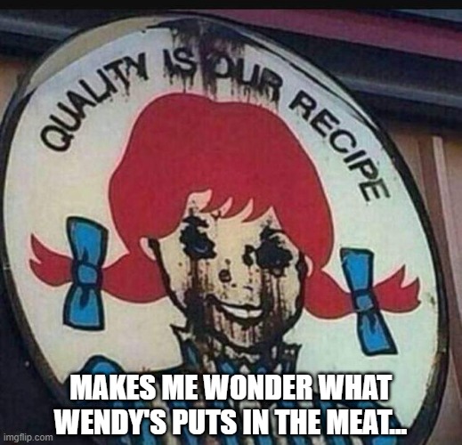 Bet You Don't Know How They Make Their Chili...... | MAKES ME WONDER WHAT WENDY'S PUTS IN THE MEAT... | image tagged in wendy's | made w/ Imgflip meme maker