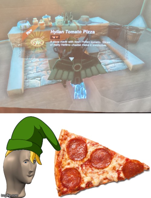 Pizzaaaaaa | image tagged in legend of zelda,pizza | made w/ Imgflip meme maker