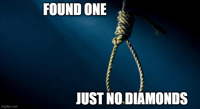 Noose | FOUND ONE JUST NO DIAMONDS | image tagged in noose | made w/ Imgflip meme maker