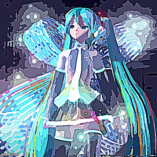 this is NOT a painting | image tagged in hatsune miku | made w/ Imgflip meme maker