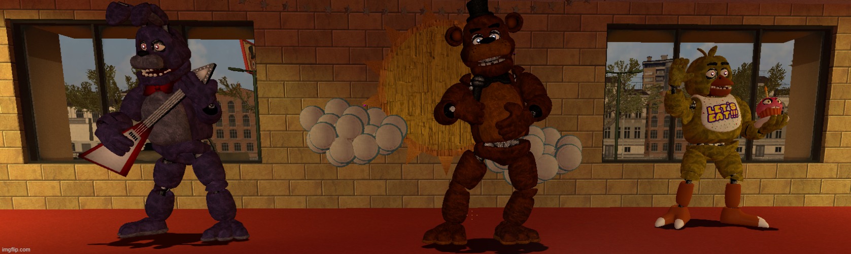 Freddy and the gang | image tagged in fnaf,gmod | made w/ Imgflip meme maker