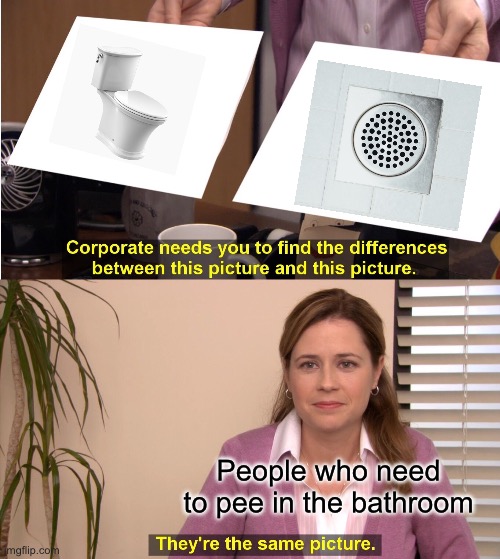 Relatable? | People who need to pee in the bathroom | image tagged in memes,they're the same picture | made w/ Imgflip meme maker
