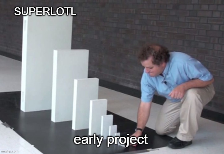 Domino Effect | SUPERLOTL; early project | image tagged in domino effect | made w/ Imgflip meme maker