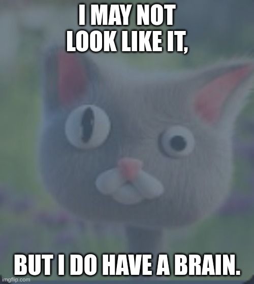 or do i? | I MAY NOT LOOK LIKE IT, BUT I DO HAVE A BRAIN. | image tagged in noodle | made w/ Imgflip meme maker