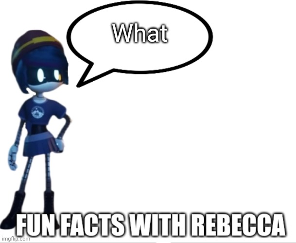 Fun Facts with Rebecca | What | image tagged in fun facts with rebecca | made w/ Imgflip meme maker