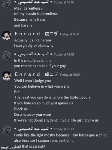 Rare instance of al-Nouri chatting to a Blind Person in Discord | made w/ Imgflip meme maker