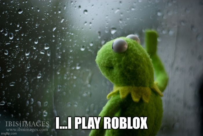 kermit window | I...I PLAY ROBLOX | image tagged in kermit window | made w/ Imgflip meme maker