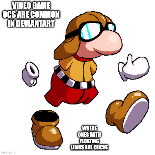 Super Smash Bros OC | VIDEO GAME OCS ARE COMMON IN DEVIANTART; WHERE ONES WITH FLOATING LIMBS ARE CLICHE | image tagged in oc,super smash bros,memes | made w/ Imgflip meme maker