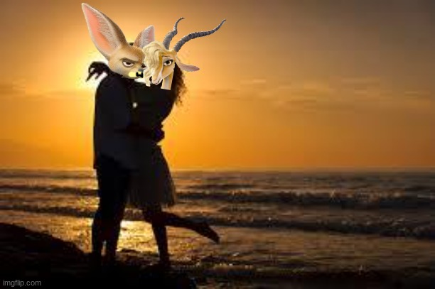 finzelle: sunset romance | image tagged in couple,zootopia,disney | made w/ Imgflip meme maker