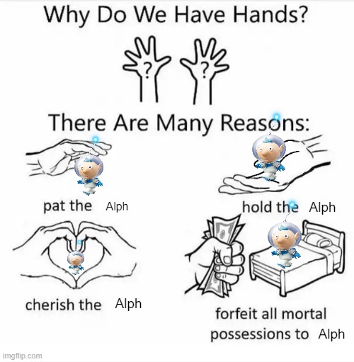 alph | Alph; Alph; Alph; Alph | image tagged in why do we have hands all blank,alph pikmin,pikmin | made w/ Imgflip meme maker