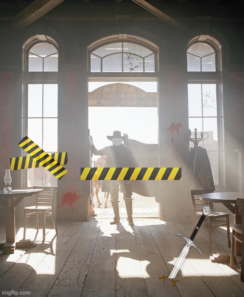 The police didn't notice Goober at the Saloon | image tagged in western saloon | made w/ Imgflip meme maker