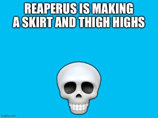 REAPERUS IS MAKING A SKIRT AND THIGH HIGHS; 💀 | made w/ Imgflip meme maker