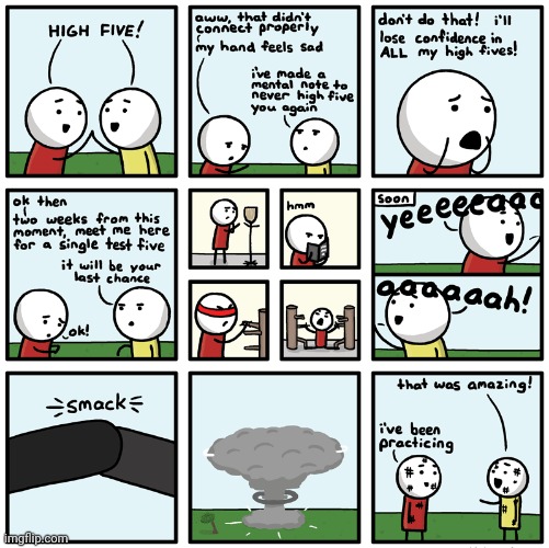 Smack boom high five | image tagged in smack,boom,explosion,high five,comics,comics/cartoons | made w/ Imgflip meme maker