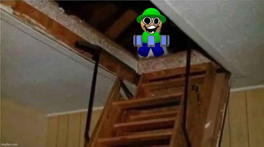 he's in you're attic | image tagged in wojak attic | made w/ Imgflip meme maker