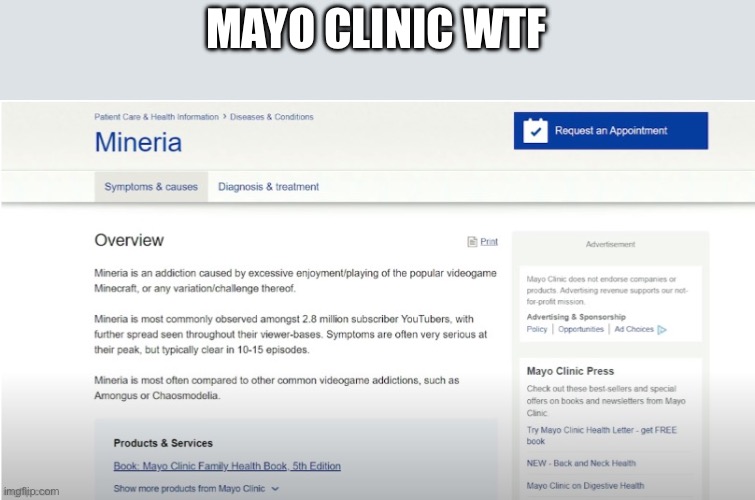 MAYO CLINIC WTF | made w/ Imgflip meme maker