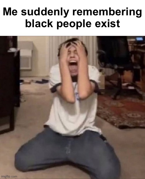 This is obviously a joke ( kinda ) | Me suddenly remembering black people exist | made w/ Imgflip meme maker