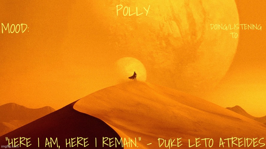 High Quality Polly's dune temp Blank Meme Template