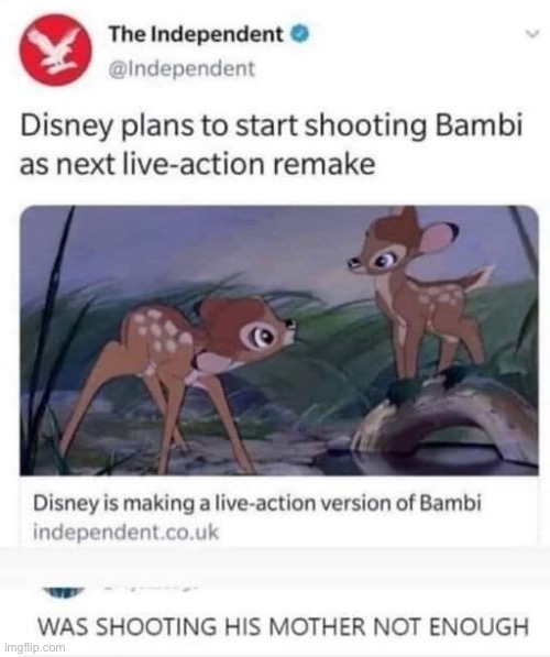 [insert creative title here] | image tagged in bambi,news,disney | made w/ Imgflip meme maker
