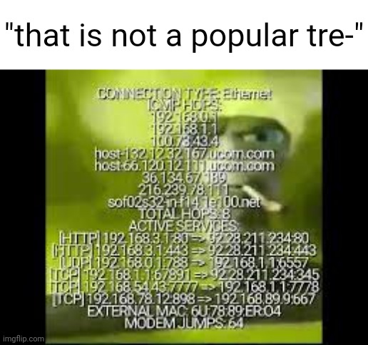 "that is not a popular tre-" | made w/ Imgflip meme maker