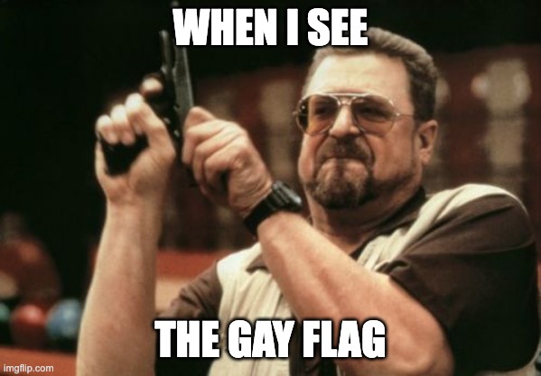 Am I The Only One Around Here | WHEN I SEE; THE GAY FLAG | image tagged in memes,am i the only one around here | made w/ Imgflip meme maker