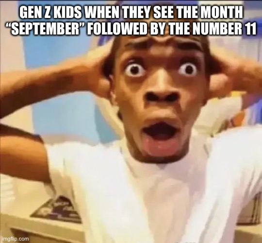 flight reacts | GEN Z KIDS WHEN THEY SEE THE MONTH “SEPTEMBER” FOLLOWED BY THE NUMBER 11 | image tagged in flight reacts | made w/ Imgflip meme maker