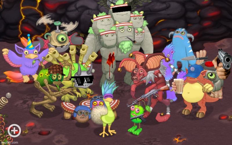 Gang of Earth Island | image tagged in my singing monsters | made w/ Imgflip meme maker