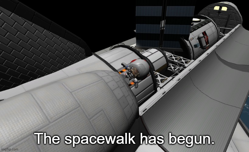 The spacewalk has begun. | made w/ Imgflip meme maker