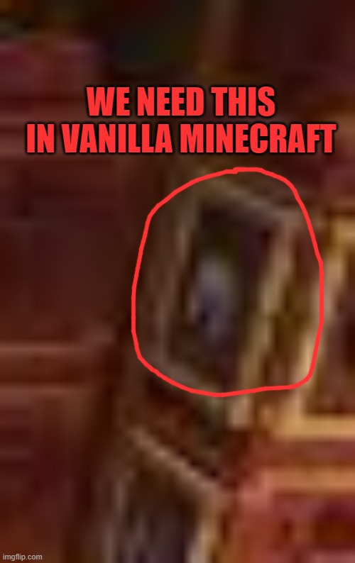 Sry for Low Quality, But Mojang Did Give Iron Helmets NOSEPLATES in Their Launcher Panomara | WE NEED THIS IN VANILLA MINECRAFT | image tagged in minecraft | made w/ Imgflip meme maker