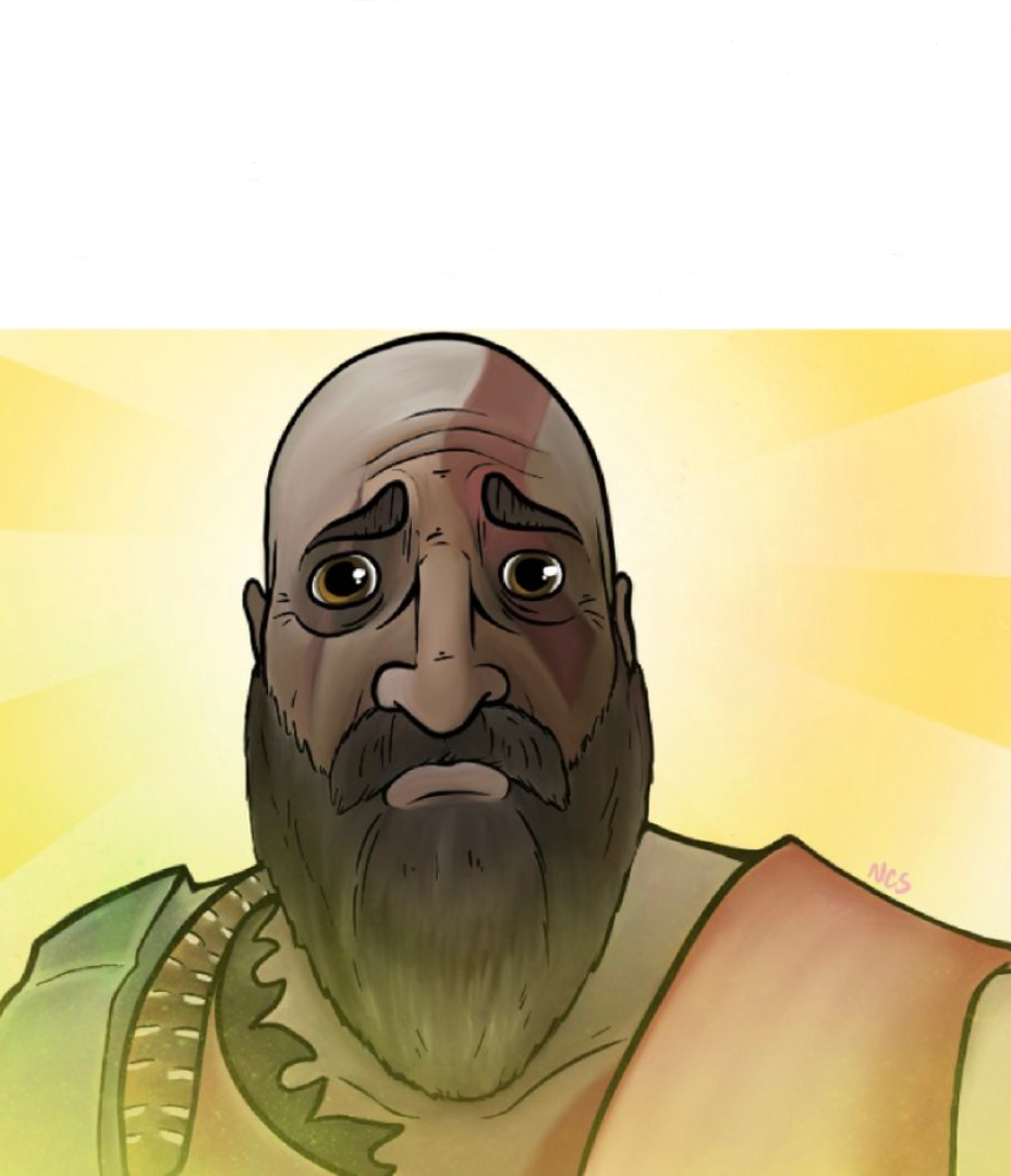 Kratos crying Blank Meme Template