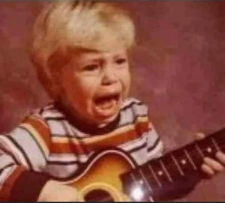 screaming kid playing guitar Blank Meme Template