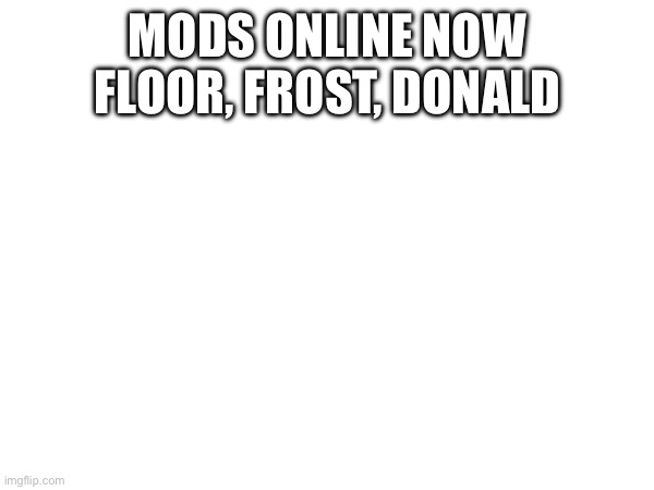 That heluva boss guy also | MODS ONLINE NOW
FLOOR, FROST, DONALD | made w/ Imgflip meme maker