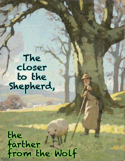 And another | The
closer
to the
Shepherd, the
farther
from the Wolf | image tagged in memes,shepherd | made w/ Imgflip meme maker