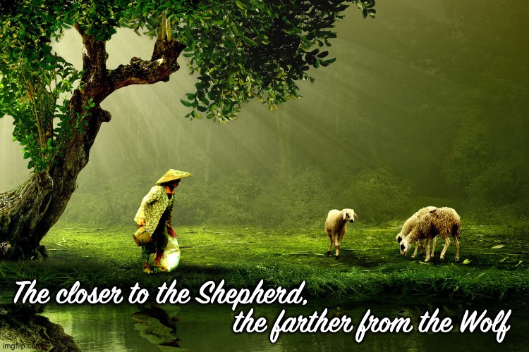 No better Guardian | The closer to the Shepherd, the farther from the Wolf | image tagged in memes,lord god creator | made w/ Imgflip meme maker