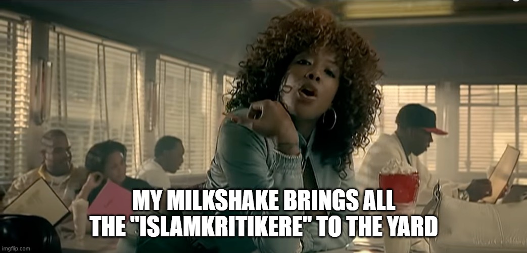 my milkshake | MY MILKSHAKE BRINGS ALL THE "ISLAMKRITIKERE" TO THE YARD | image tagged in my milkshake | made w/ Imgflip meme maker