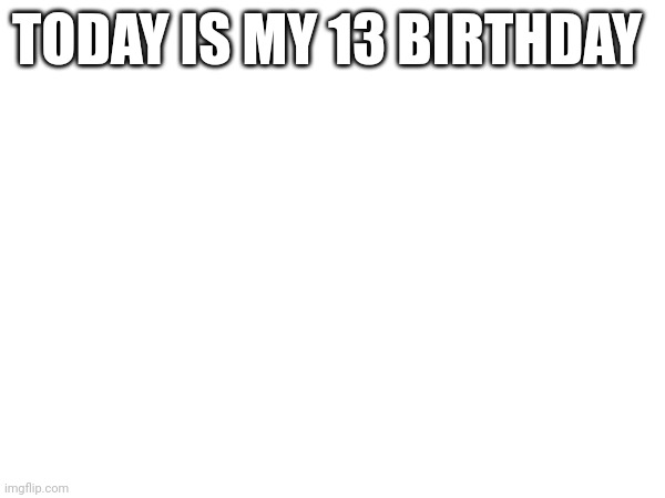 TODAY IS MY 13 BIRTHDAY | made w/ Imgflip meme maker
