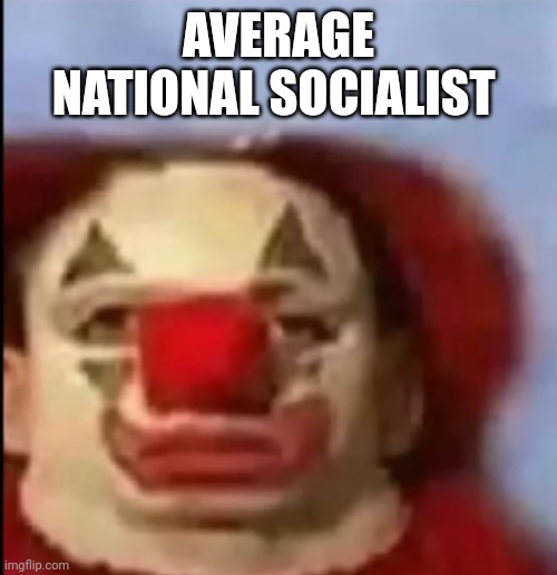 clown face. | AVERAGE NATIONAL SOCIALIST | image tagged in clown face | made w/ Imgflip meme maker
