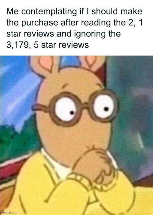 I know this isn't a good idea, but I don't care what the 1-star reviews say... ever :] | made w/ Imgflip meme maker