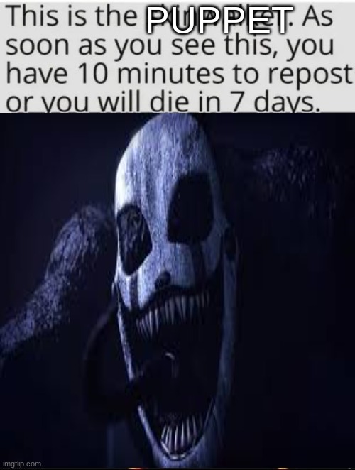 title | PUPPET | image tagged in fnaf | made w/ Imgflip meme maker