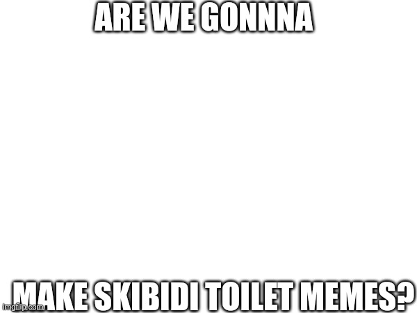 ARE WE GONNNA; MAKE SKIBIDI TOILET MEMES? | image tagged in question | made w/ Imgflip meme maker