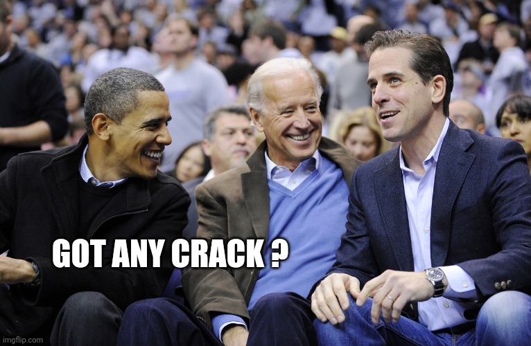 Hunter, Obama and Joe Biden | GOT ANY CRACK ? | image tagged in hunter obama and joe biden | made w/ Imgflip meme maker