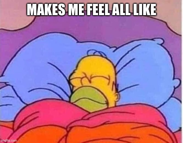 Homer Comfy bed | MAKES ME FEEL ALL LIKE | image tagged in homer comfy bed | made w/ Imgflip meme maker