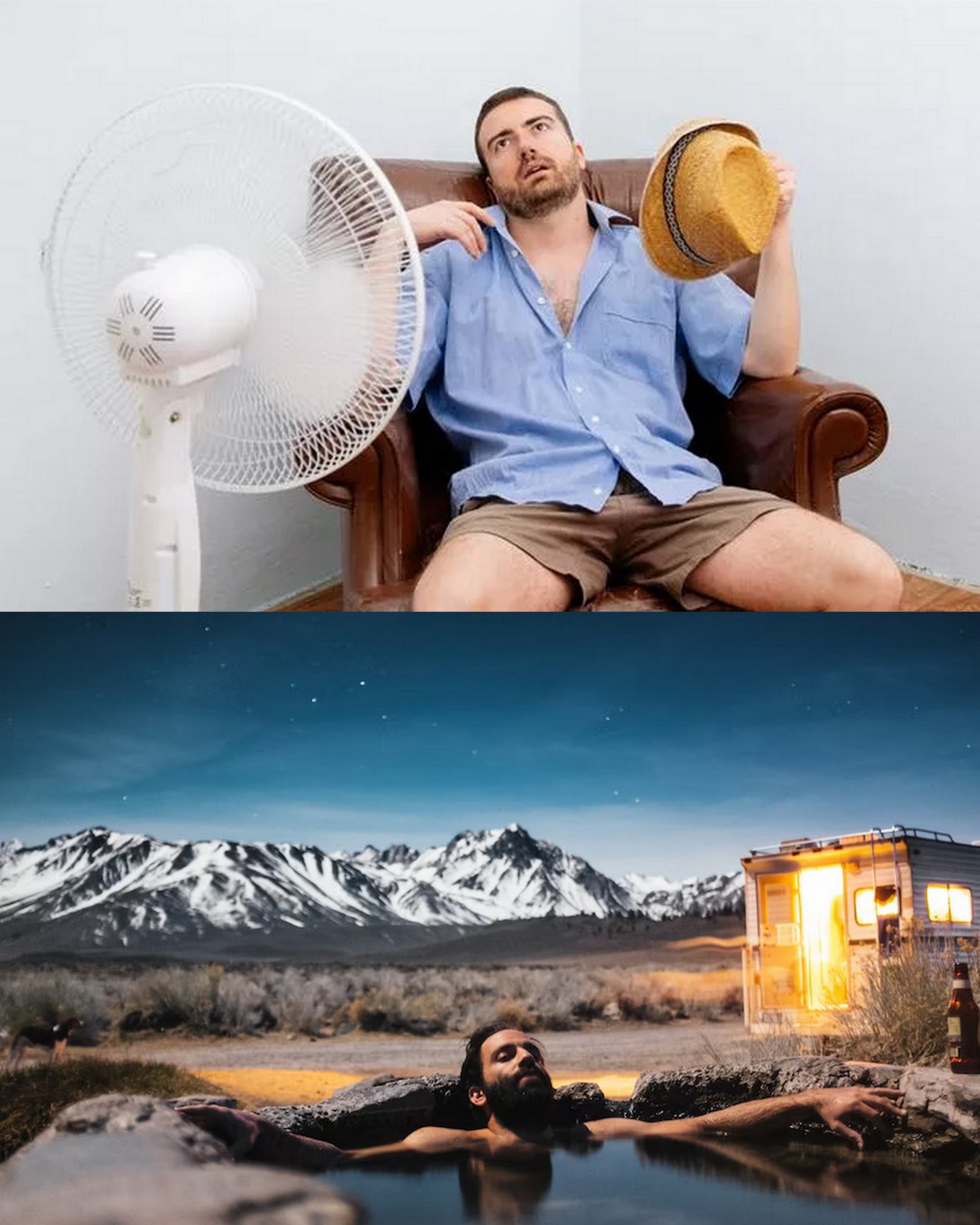 High Quality Summer Heat Wave Before/After Blank Meme Template